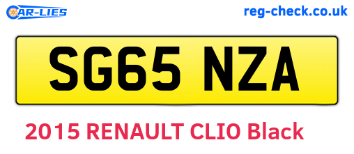 SG65NZA are the vehicle registration plates.