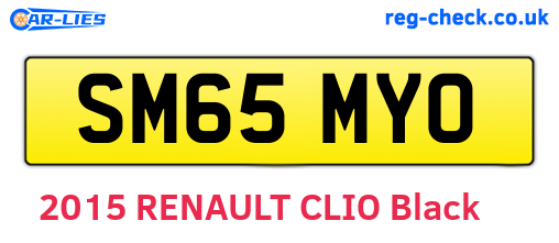 SM65MYO are the vehicle registration plates.