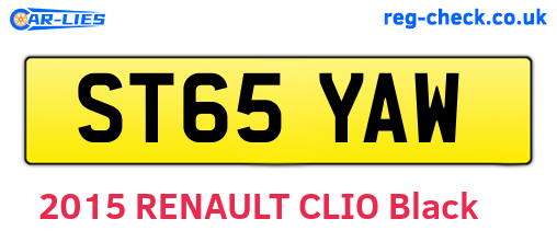 ST65YAW are the vehicle registration plates.