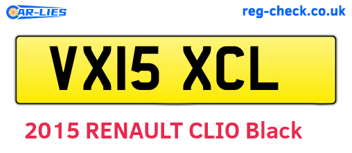 VX15XCL are the vehicle registration plates.