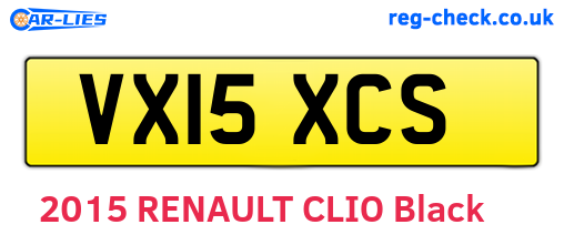 VX15XCS are the vehicle registration plates.