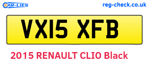 VX15XFB are the vehicle registration plates.