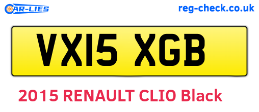 VX15XGB are the vehicle registration plates.