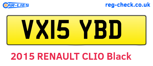 VX15YBD are the vehicle registration plates.