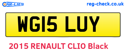 WG15LUY are the vehicle registration plates.