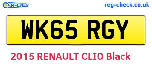 WK65RGY are the vehicle registration plates.