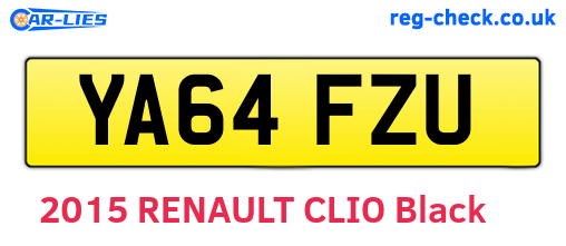 YA64FZU are the vehicle registration plates.