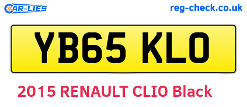 YB65KLO are the vehicle registration plates.