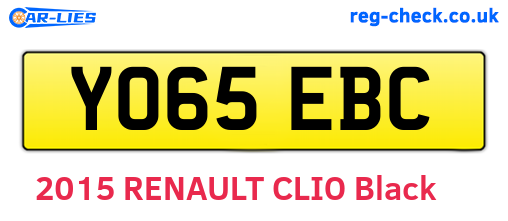 YO65EBC are the vehicle registration plates.