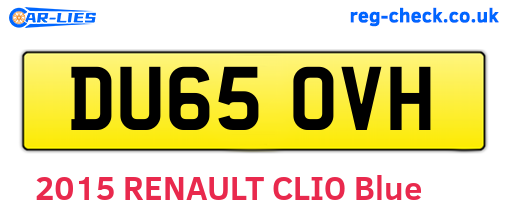 DU65OVH are the vehicle registration plates.
