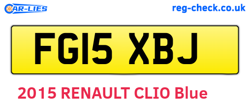 FG15XBJ are the vehicle registration plates.