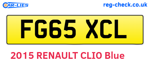FG65XCL are the vehicle registration plates.
