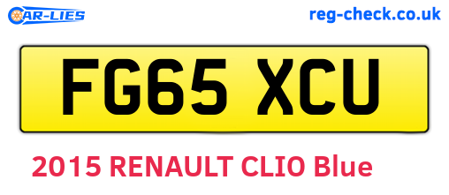 FG65XCU are the vehicle registration plates.