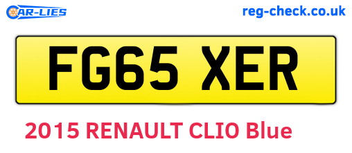 FG65XER are the vehicle registration plates.