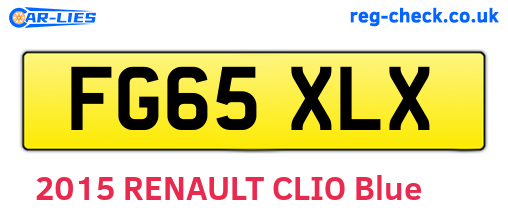 FG65XLX are the vehicle registration plates.