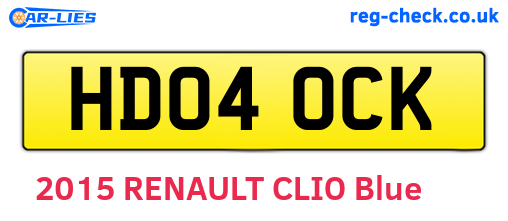 HD04OCK are the vehicle registration plates.