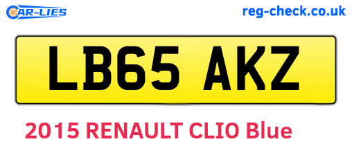 LB65AKZ are the vehicle registration plates.
