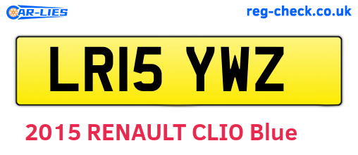 LR15YWZ are the vehicle registration plates.