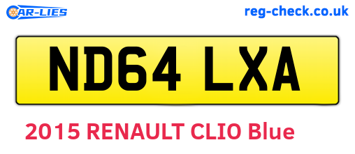 ND64LXA are the vehicle registration plates.
