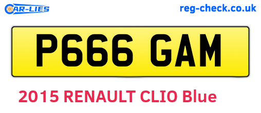 P666GAM are the vehicle registration plates.