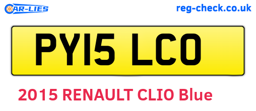 PY15LCO are the vehicle registration plates.