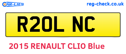 R20LNC are the vehicle registration plates.