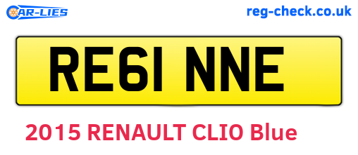 RE61NNE are the vehicle registration plates.
