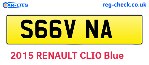 S66VNA are the vehicle registration plates.