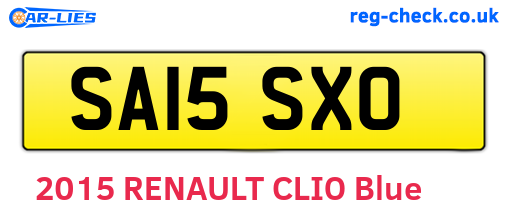 SA15SXO are the vehicle registration plates.