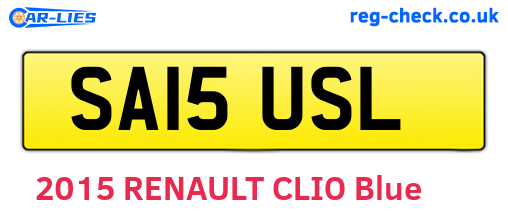 SA15USL are the vehicle registration plates.