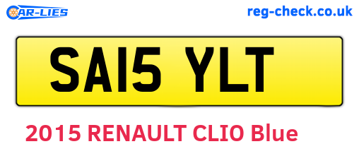 SA15YLT are the vehicle registration plates.
