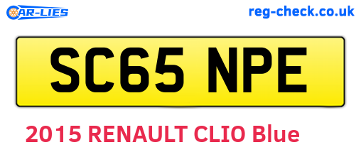 SC65NPE are the vehicle registration plates.