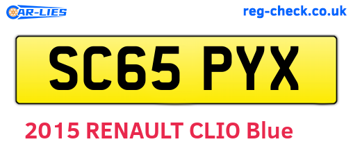 SC65PYX are the vehicle registration plates.