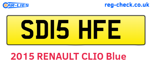 SD15HFE are the vehicle registration plates.