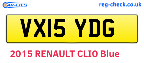 VX15YDG are the vehicle registration plates.