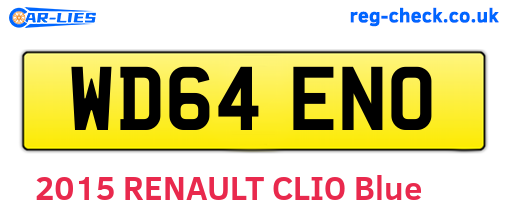 WD64ENO are the vehicle registration plates.