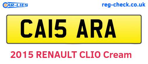 CA15ARA are the vehicle registration plates.
