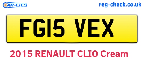 FG15VEX are the vehicle registration plates.