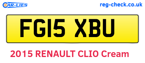 FG15XBU are the vehicle registration plates.