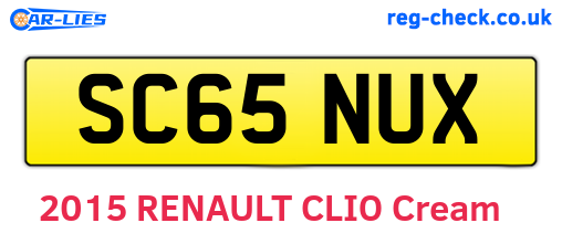 SC65NUX are the vehicle registration plates.