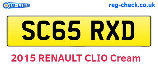 SC65RXD are the vehicle registration plates.