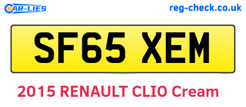 SF65XEM are the vehicle registration plates.