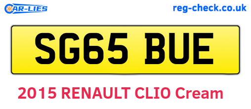 SG65BUE are the vehicle registration plates.