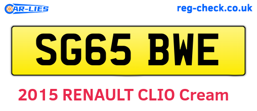 SG65BWE are the vehicle registration plates.