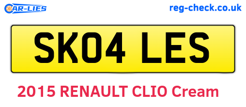 SK04LES are the vehicle registration plates.