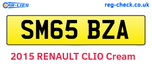 SM65BZA are the vehicle registration plates.