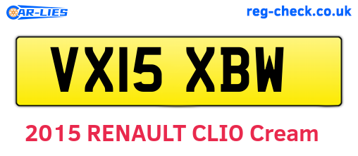 VX15XBW are the vehicle registration plates.