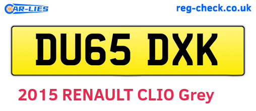 DU65DXK are the vehicle registration plates.