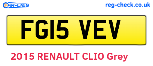 FG15VEV are the vehicle registration plates.