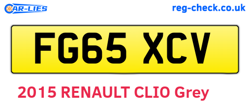 FG65XCV are the vehicle registration plates.